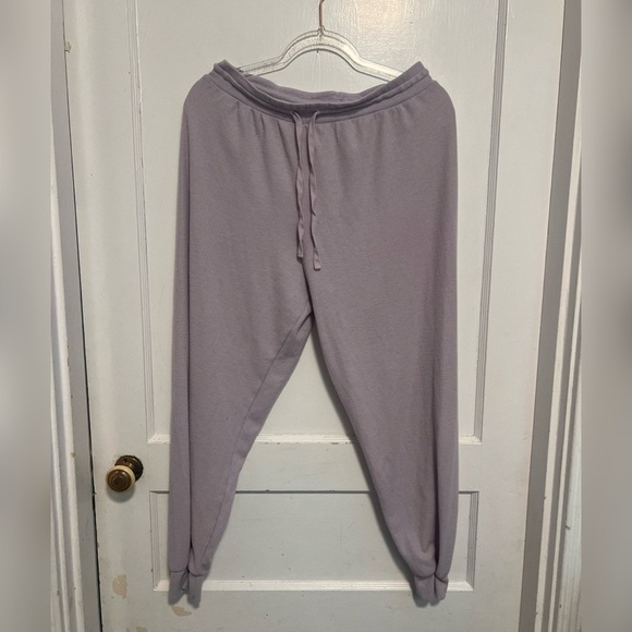 Parade Purple Waffle Weave Joggers Women's Size L - Picture 2 of 4